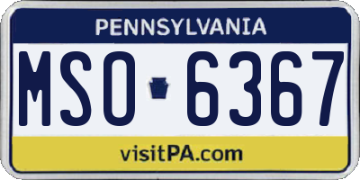 PA license plate MSO6367