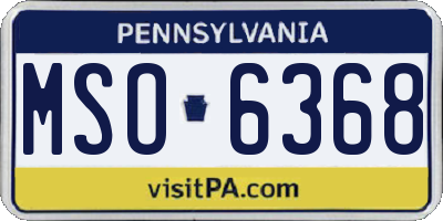 PA license plate MSO6368