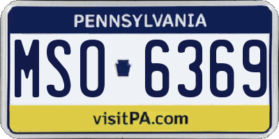 PA license plate MSO6369