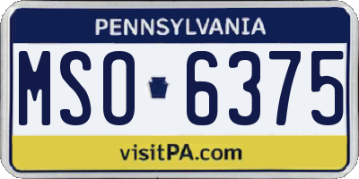 PA license plate MSO6375