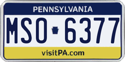 PA license plate MSO6377