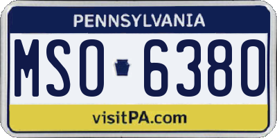 PA license plate MSO6380