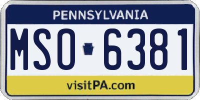 PA license plate MSO6381