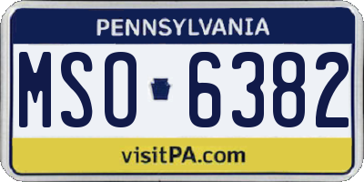 PA license plate MSO6382