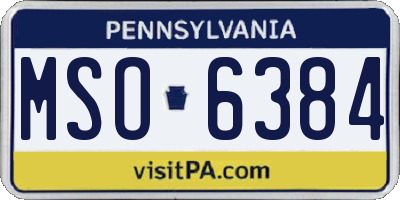 PA license plate MSO6384