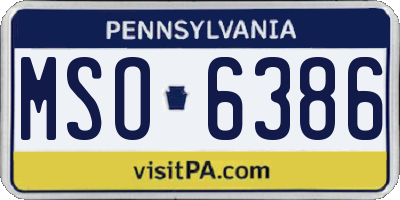 PA license plate MSO6386