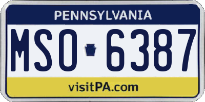 PA license plate MSO6387