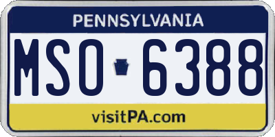 PA license plate MSO6388
