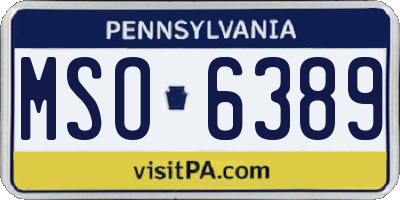 PA license plate MSO6389
