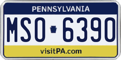 PA license plate MSO6390