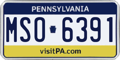 PA license plate MSO6391