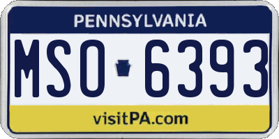 PA license plate MSO6393