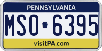PA license plate MSO6395