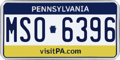PA license plate MSO6396