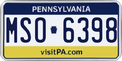PA license plate MSO6398