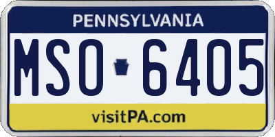 PA license plate MSO6405