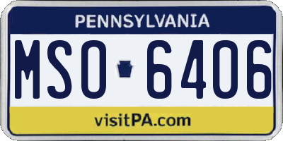 PA license plate MSO6406