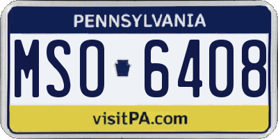 PA license plate MSO6408