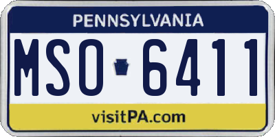 PA license plate MSO6411