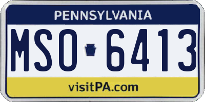 PA license plate MSO6413