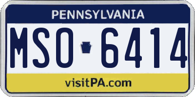 PA license plate MSO6414