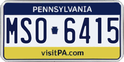 PA license plate MSO6415