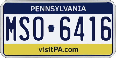 PA license plate MSO6416