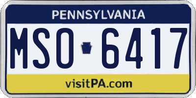 PA license plate MSO6417