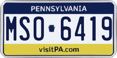 PA license plate MSO6419