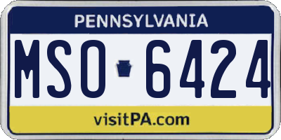 PA license plate MSO6424
