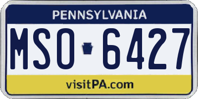 PA license plate MSO6427