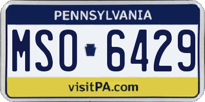 PA license plate MSO6429