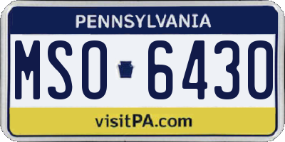 PA license plate MSO6430