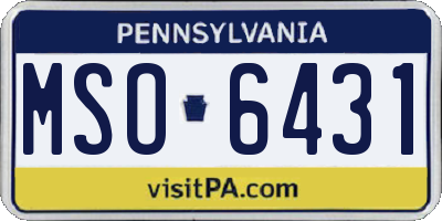 PA license plate MSO6431