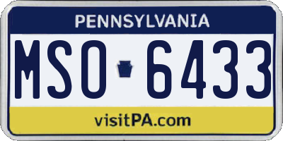 PA license plate MSO6433