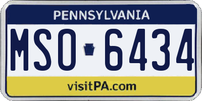PA license plate MSO6434