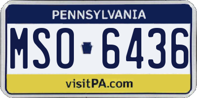PA license plate MSO6436
