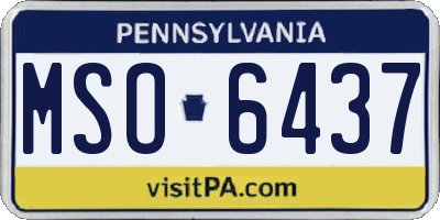 PA license plate MSO6437