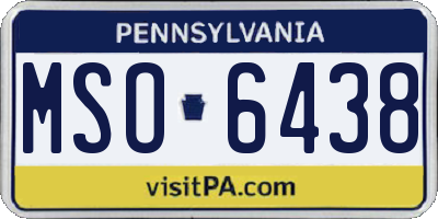 PA license plate MSO6438