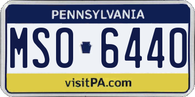 PA license plate MSO6440