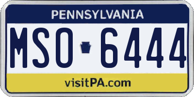 PA license plate MSO6444