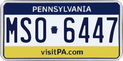 PA license plate MSO6447