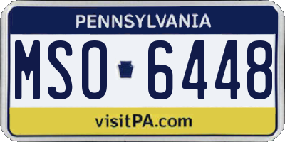 PA license plate MSO6448