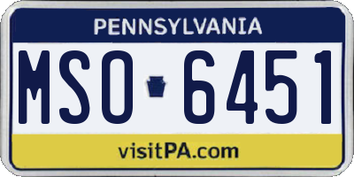 PA license plate MSO6451