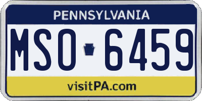 PA license plate MSO6459