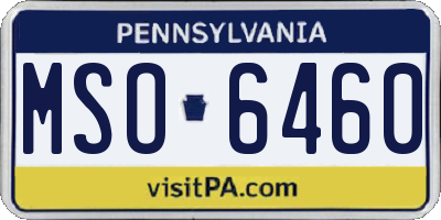 PA license plate MSO6460