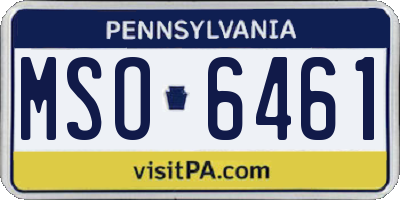 PA license plate MSO6461