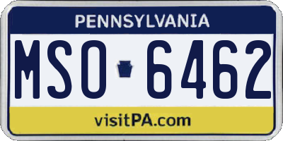 PA license plate MSO6462