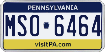 PA license plate MSO6464