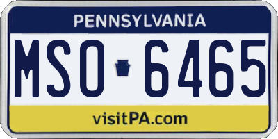 PA license plate MSO6465